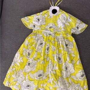 Janie and Jack Yellow Floral Halter Dress with White Blooms
